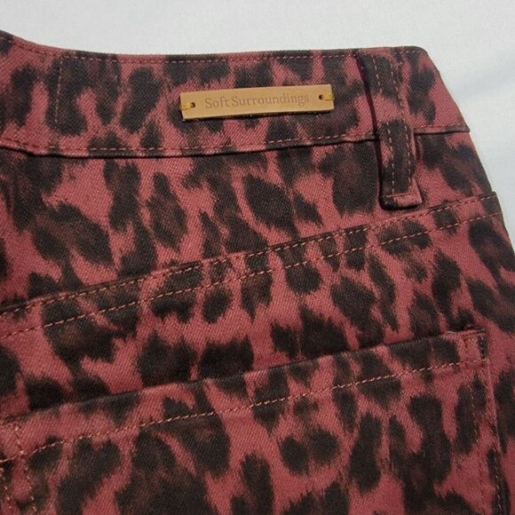 Soft Surroundings Jeans Womens 8 Ultimate High Rise Skinny Leopard - Picture 2 of 16